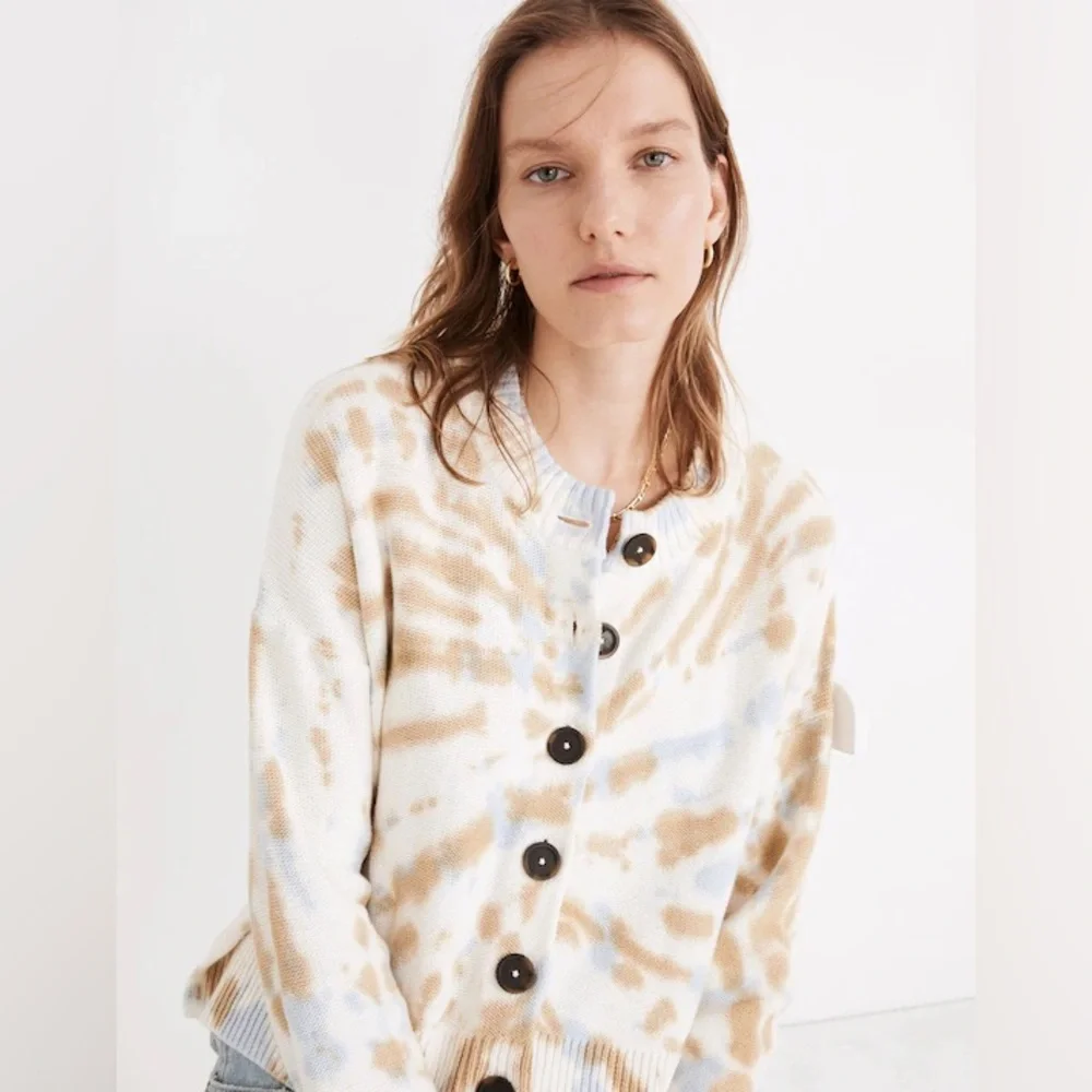 Madewell Tie-Dye Broadway Button-Up Cardigan Sweater - Picture 2 of 12